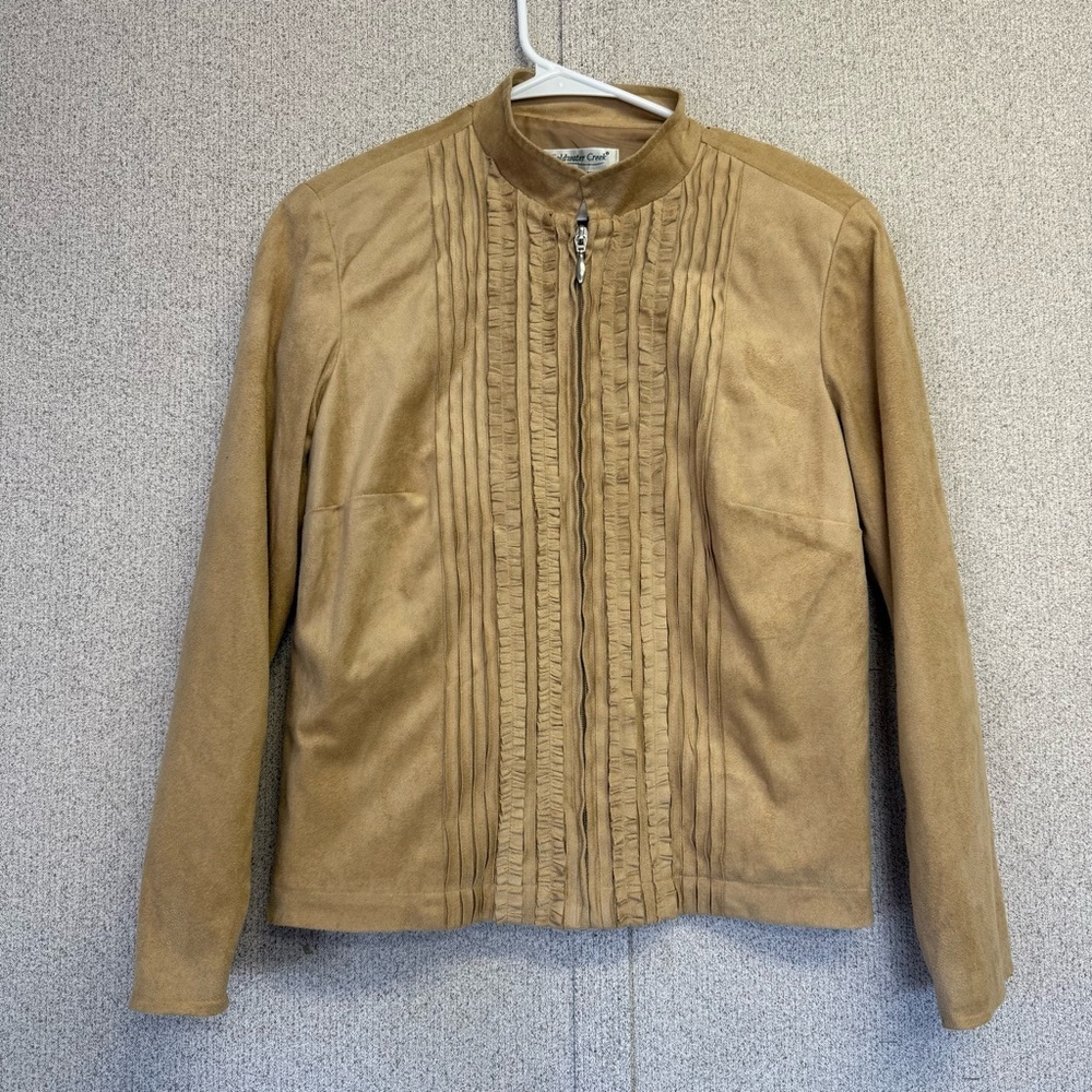 Tan Suede coldwater creek Women's Jacket, size petite XS